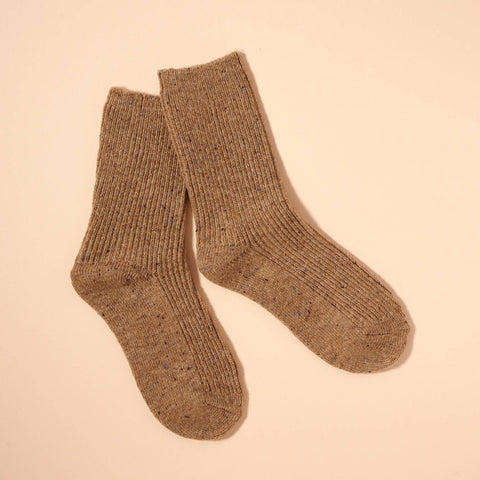 Speckle Wool Blend Crew Socks