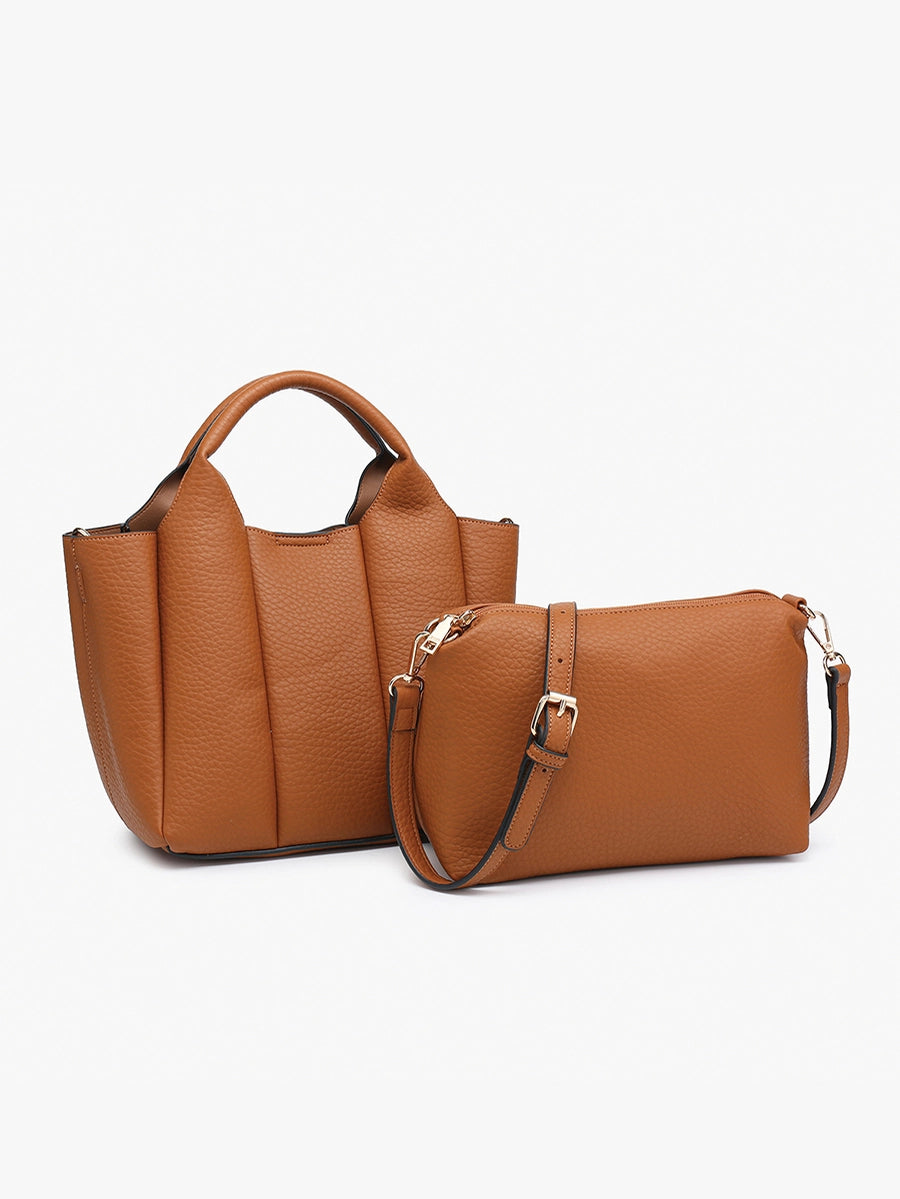 Maddox Paneled Satchel | 2 in 1 Bag