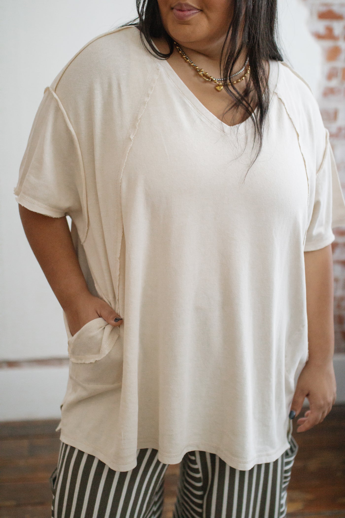 Desiree Relaxed V-Neck Tee