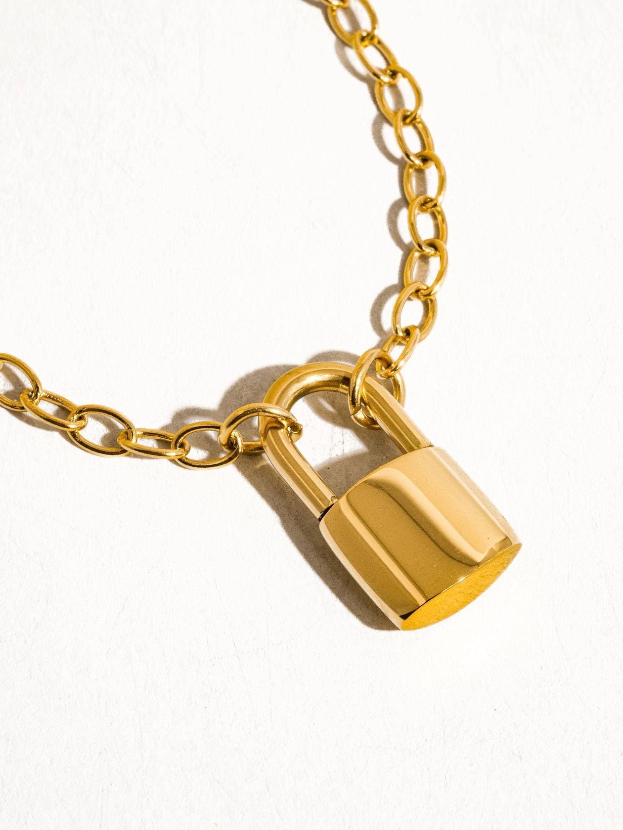 Sydney Non-Tarnish Lock Chain Necklace