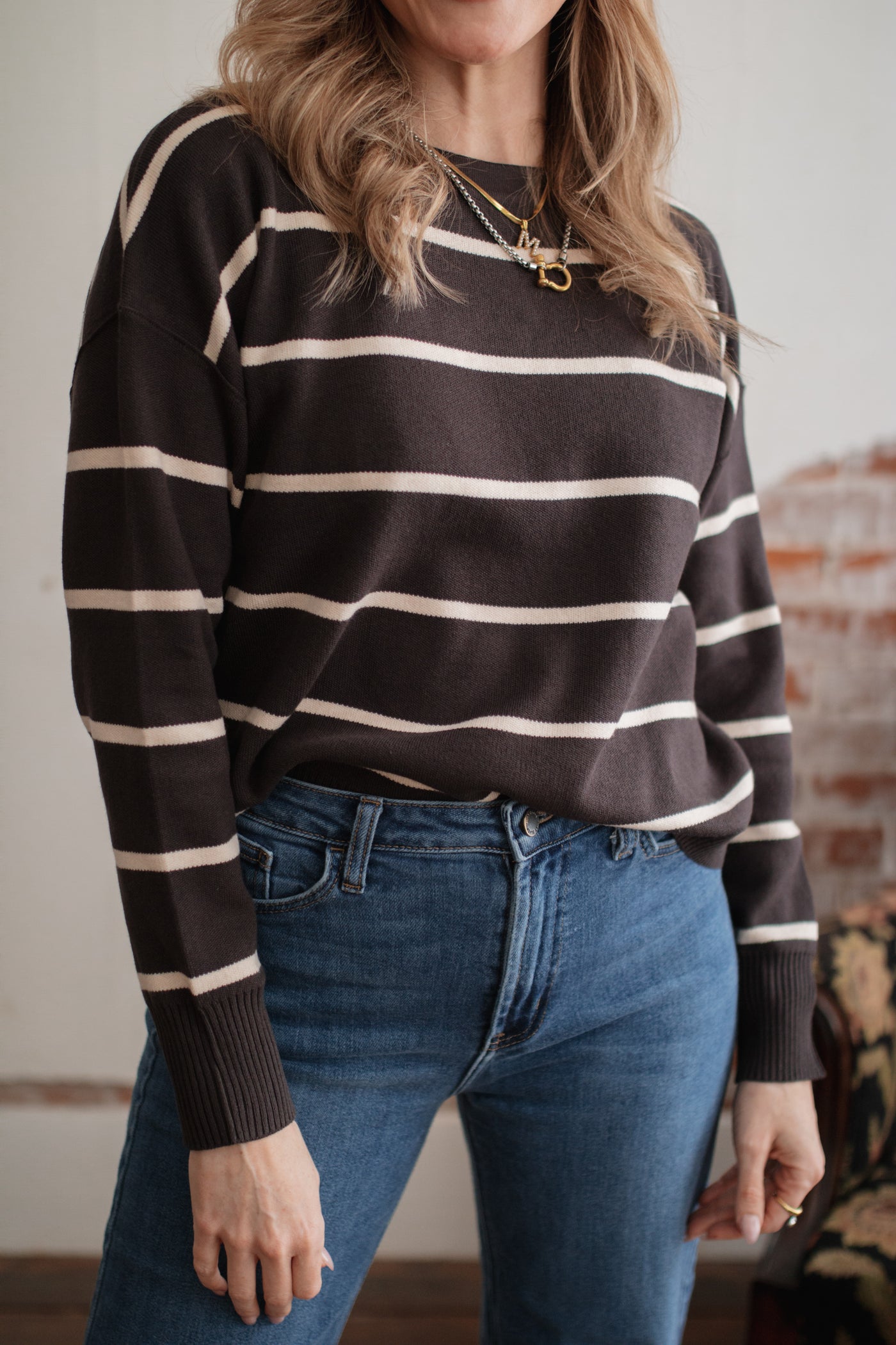 Riley Classic Striped Crewneck Sweater