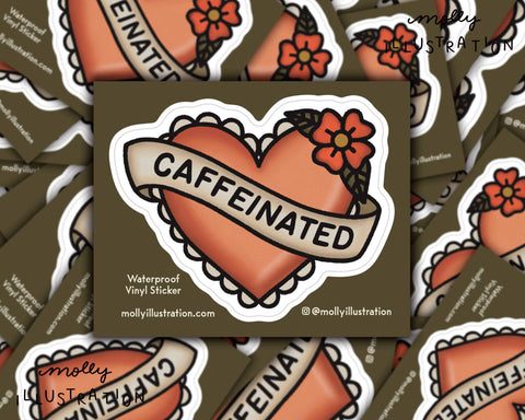 Caffeinated Waterproof Vinyl Sticker