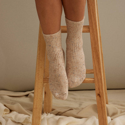 Speckle Wool Blend Crew Socks