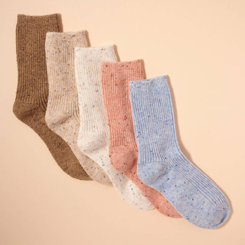 Speckle Wool Blend Crew Socks