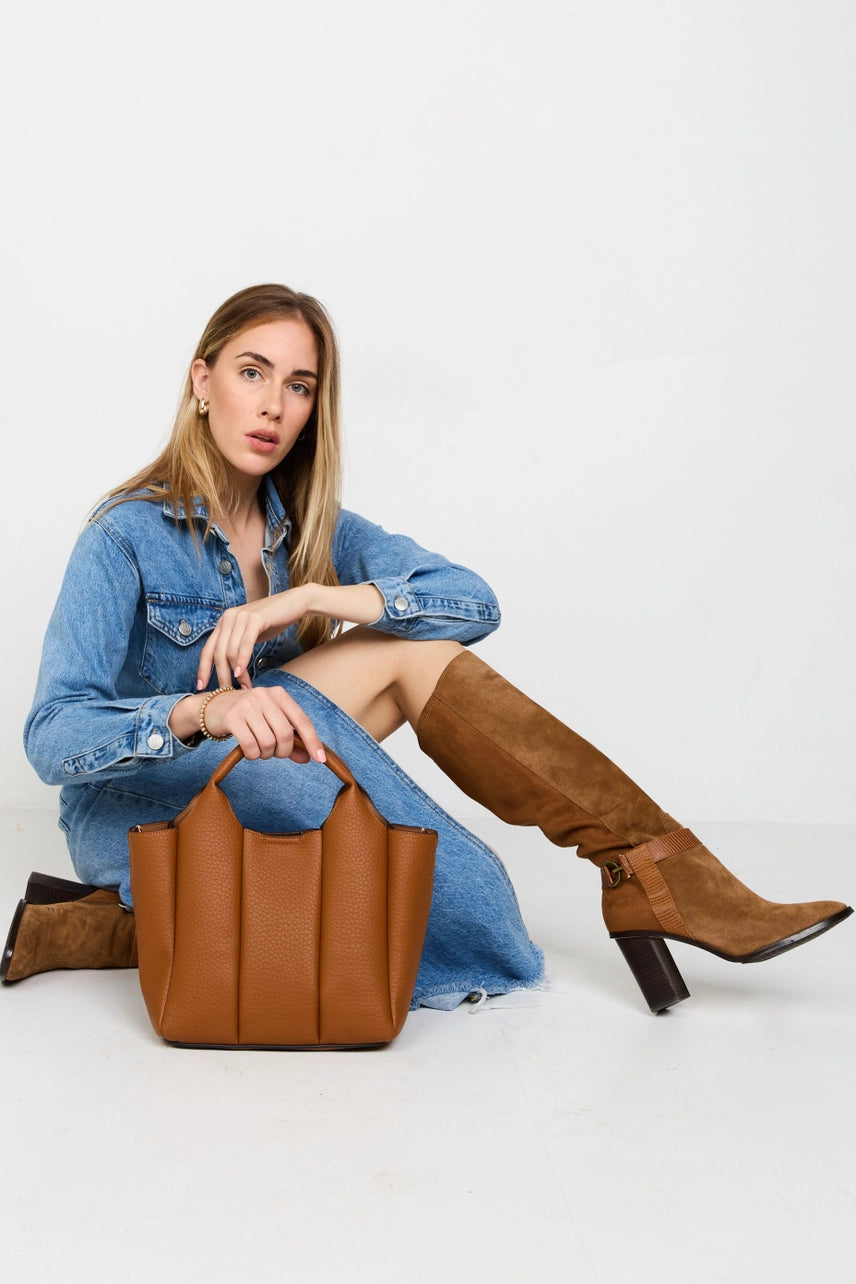 Maddox Paneled Satchel | 2 in 1 Bag