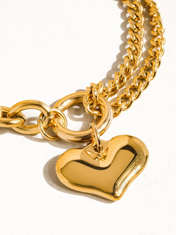 Allure Non-Tarnish Heart Chain Bracelet