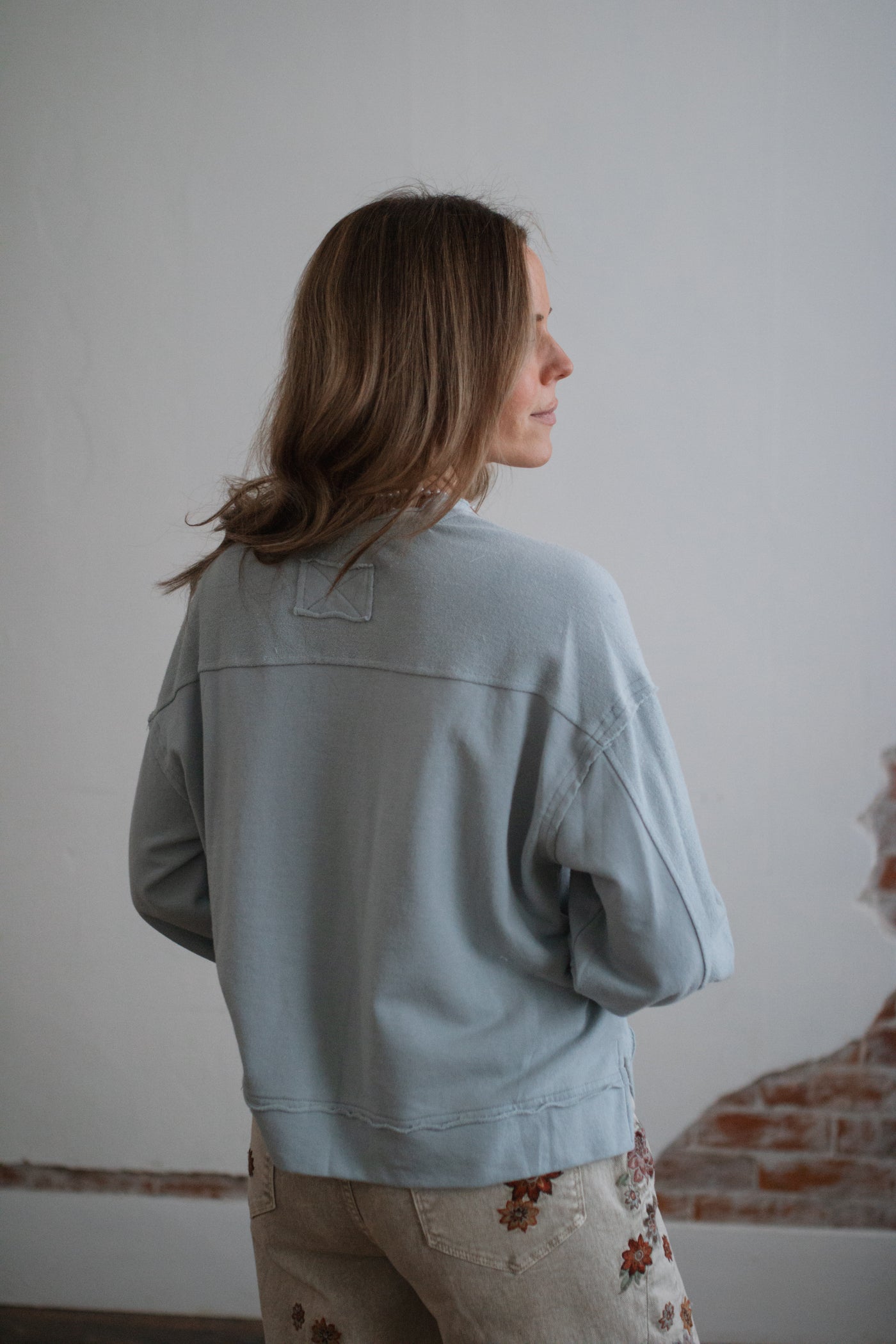 Mae Relaxed Pullover Sweatshirt | Chambray