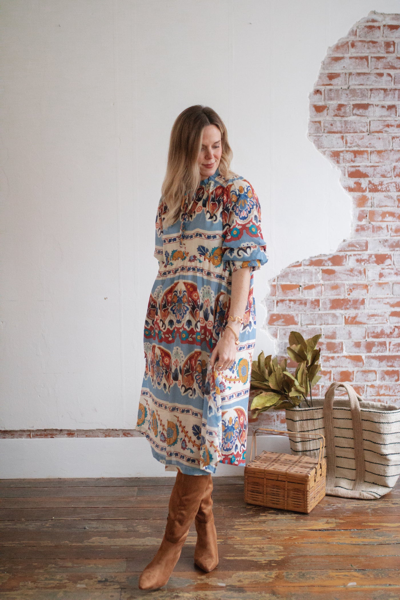 Larissa Multi Pattern Midi Dress