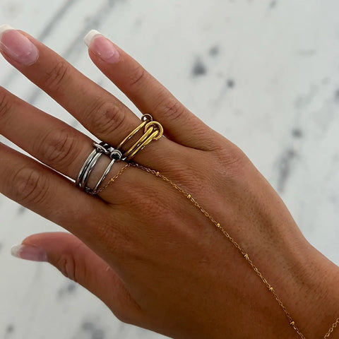 Lydia Non-Tarnish Stack-Linked Ring