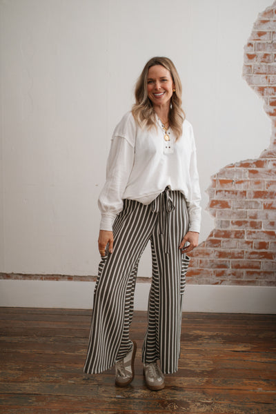 Sammie Striped Wide Leg Knit Pants