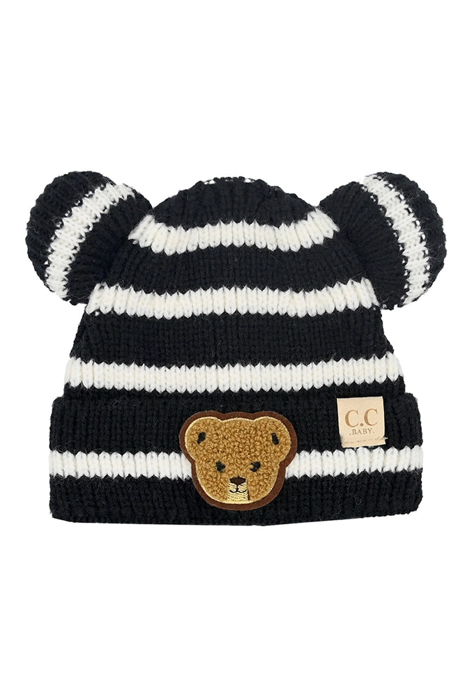 C.C. Baby Striped Teddy Bear Beanie