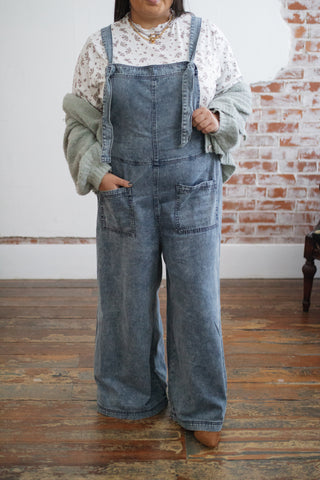 Romie Denim Tie Overalls