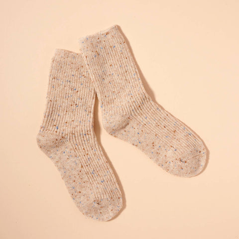 Speckle Wool Blend Crew Socks