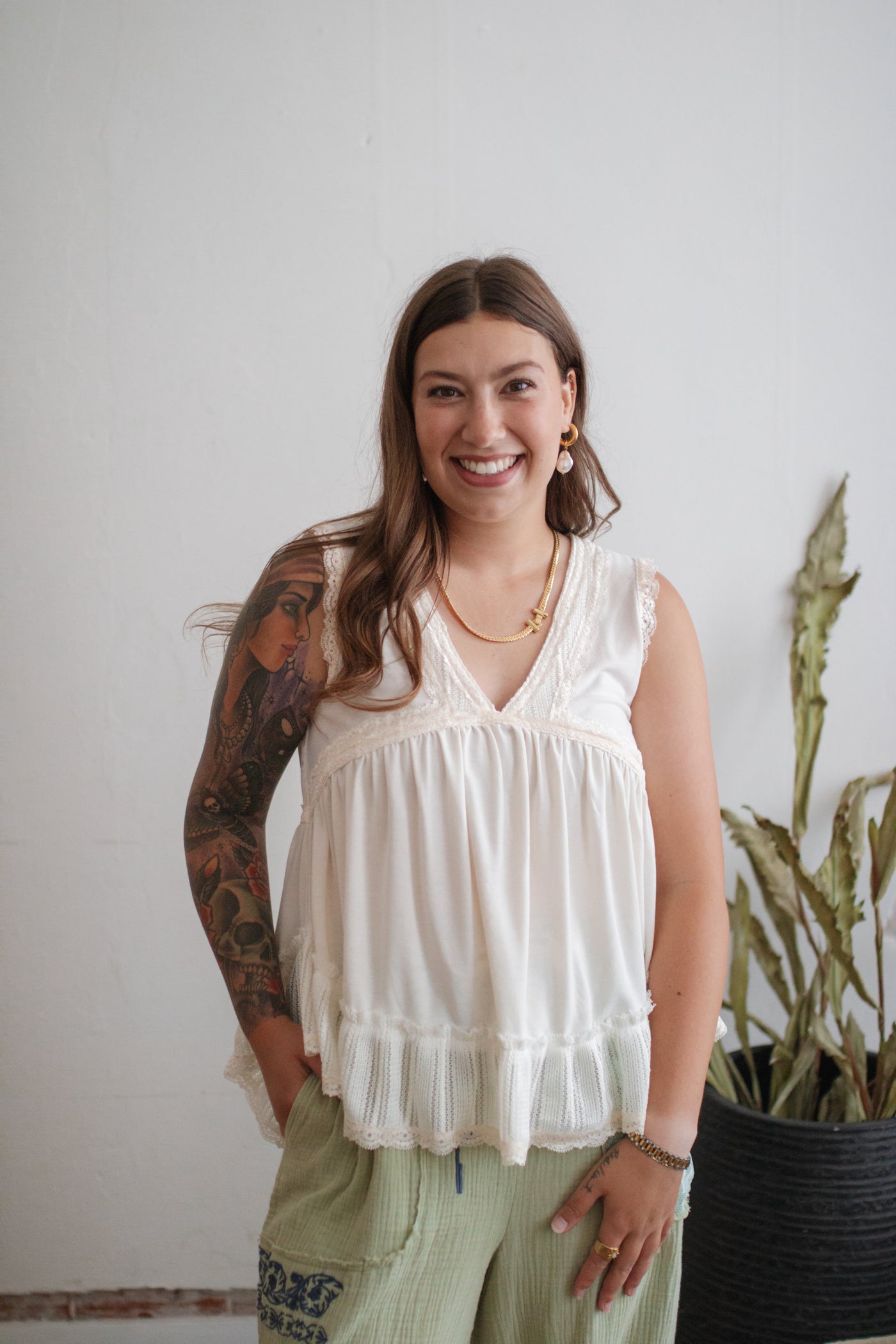 Colleen Flowy Lace Tank