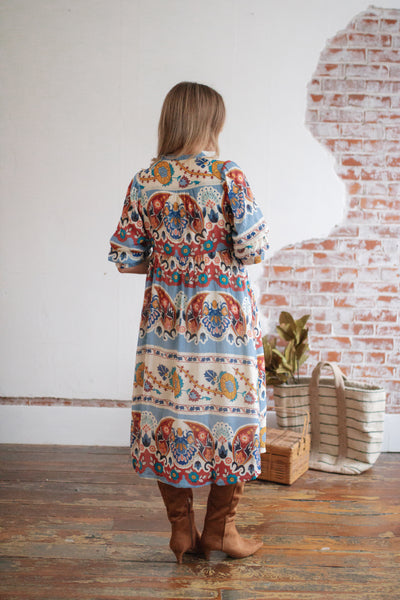 Larissa Multi Pattern Midi Dress