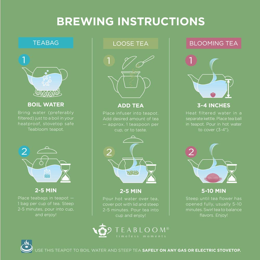 Glass Stovetop + Microwave Safe Teapot