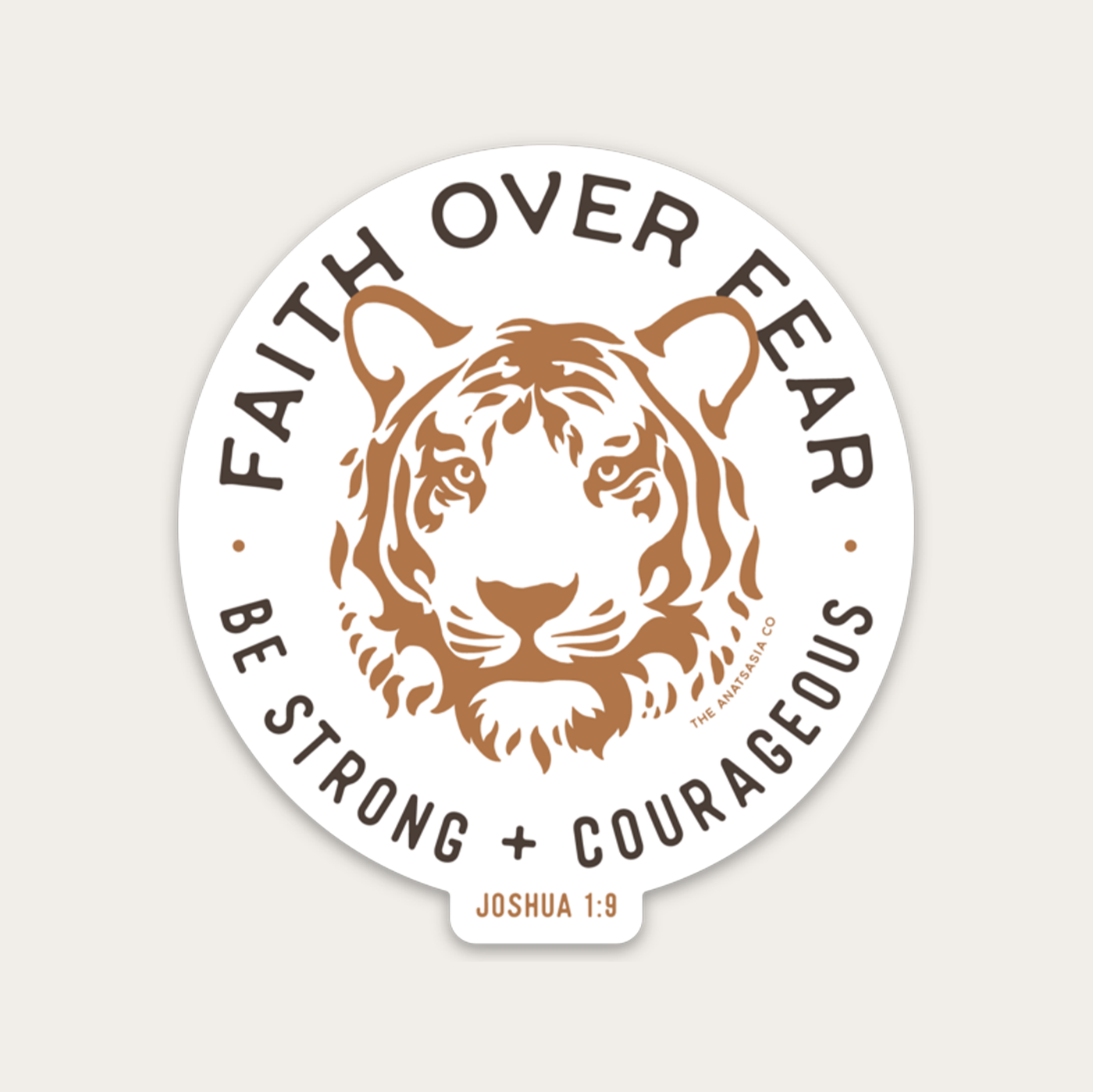 Faith Over Fear Tiger Sticker