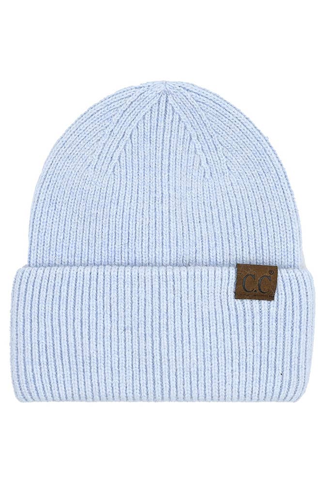 C.C. Knit Double Cuff Beanie