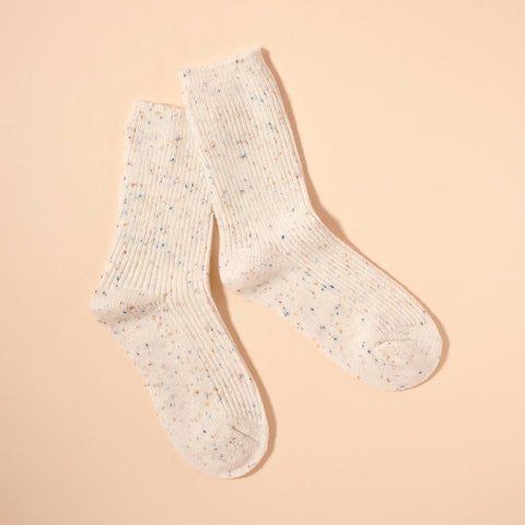 Speckle Wool Blend Crew Socks