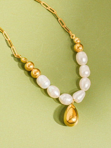 Romy Non-Tarnish Pearl Drop Necklace