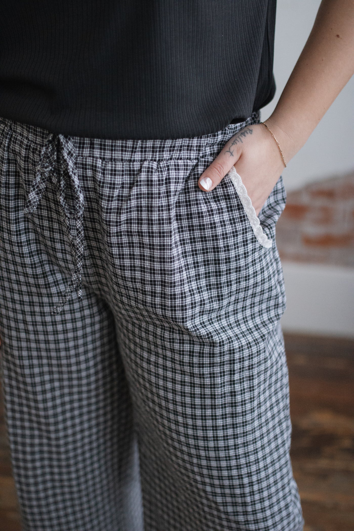 Korey Plaid Wide Leg Pants