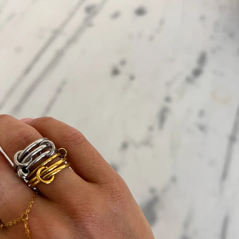 Lydia Non-Tarnish Stack-Linked Ring