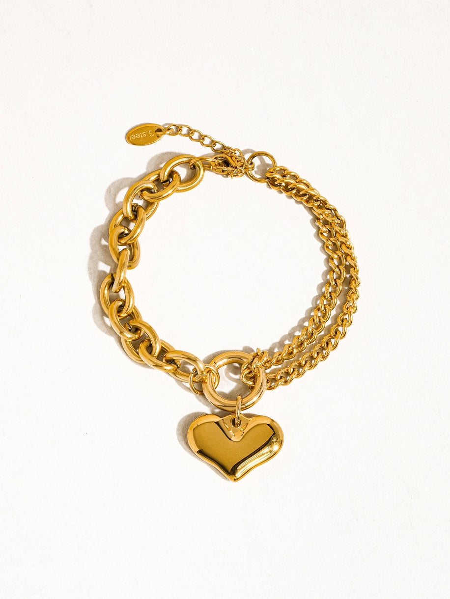 Allure Non-Tarnish Heart Chain Bracelet