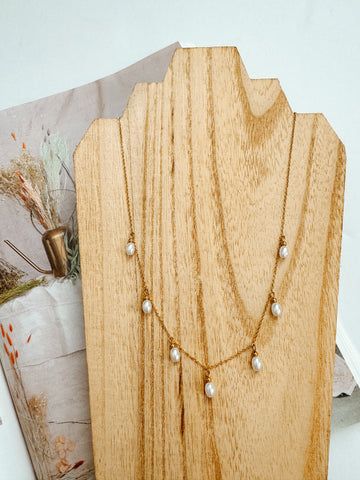 Rhodes Non-Tarnish Pearl Drop Necklace