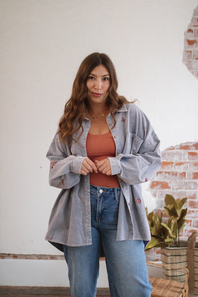 Brynn Aztec Corduroy Button Down