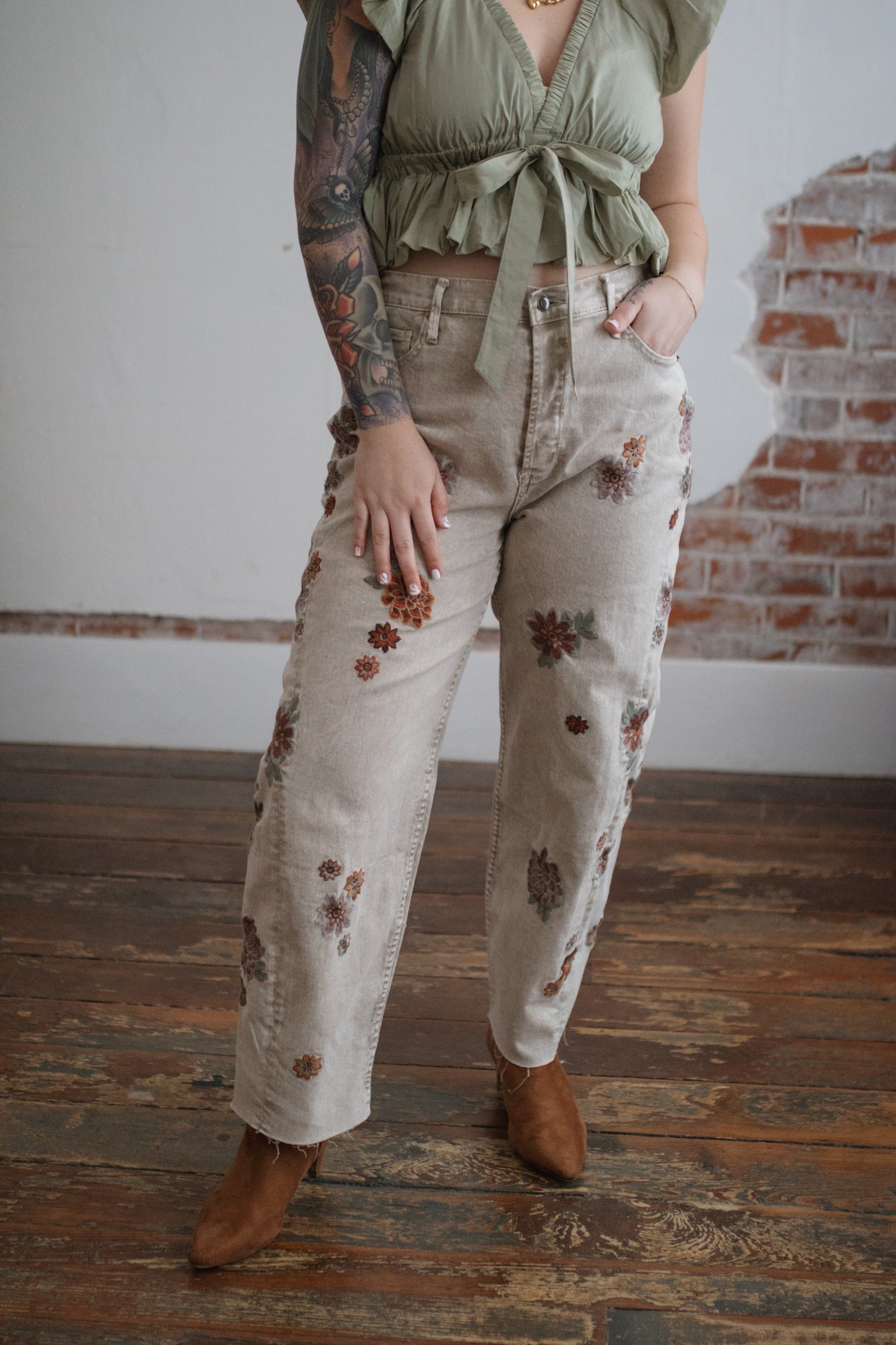 Billie Floral Washed Denim