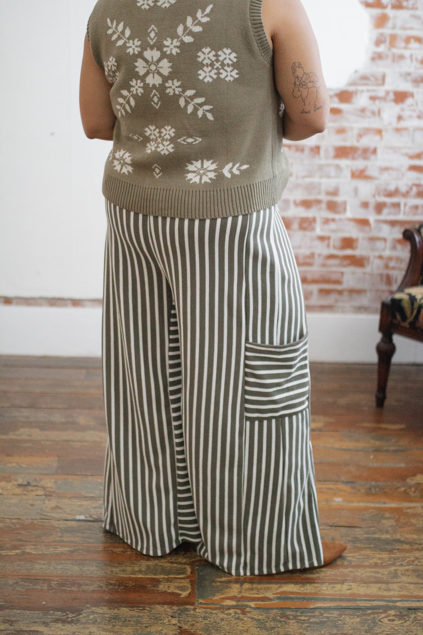 Sammie Striped Wide Leg Knit Pants