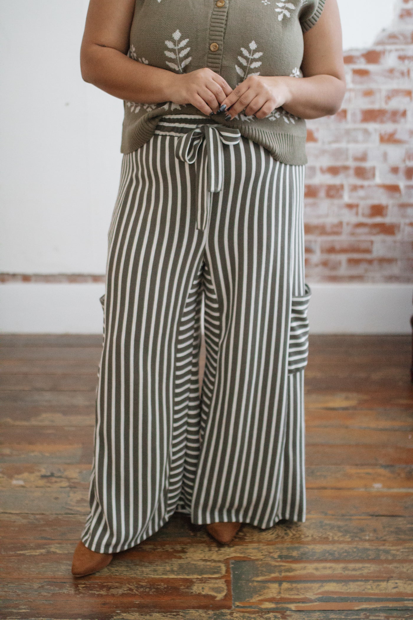 Sammie Striped Wide Leg Knit Pants