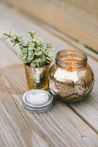 Sweet Grace Etched Mercury Glass Candle