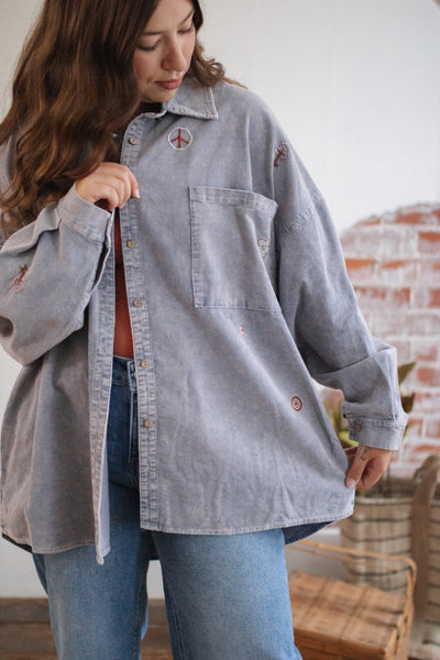 Brynn Aztec Corduroy Button Down