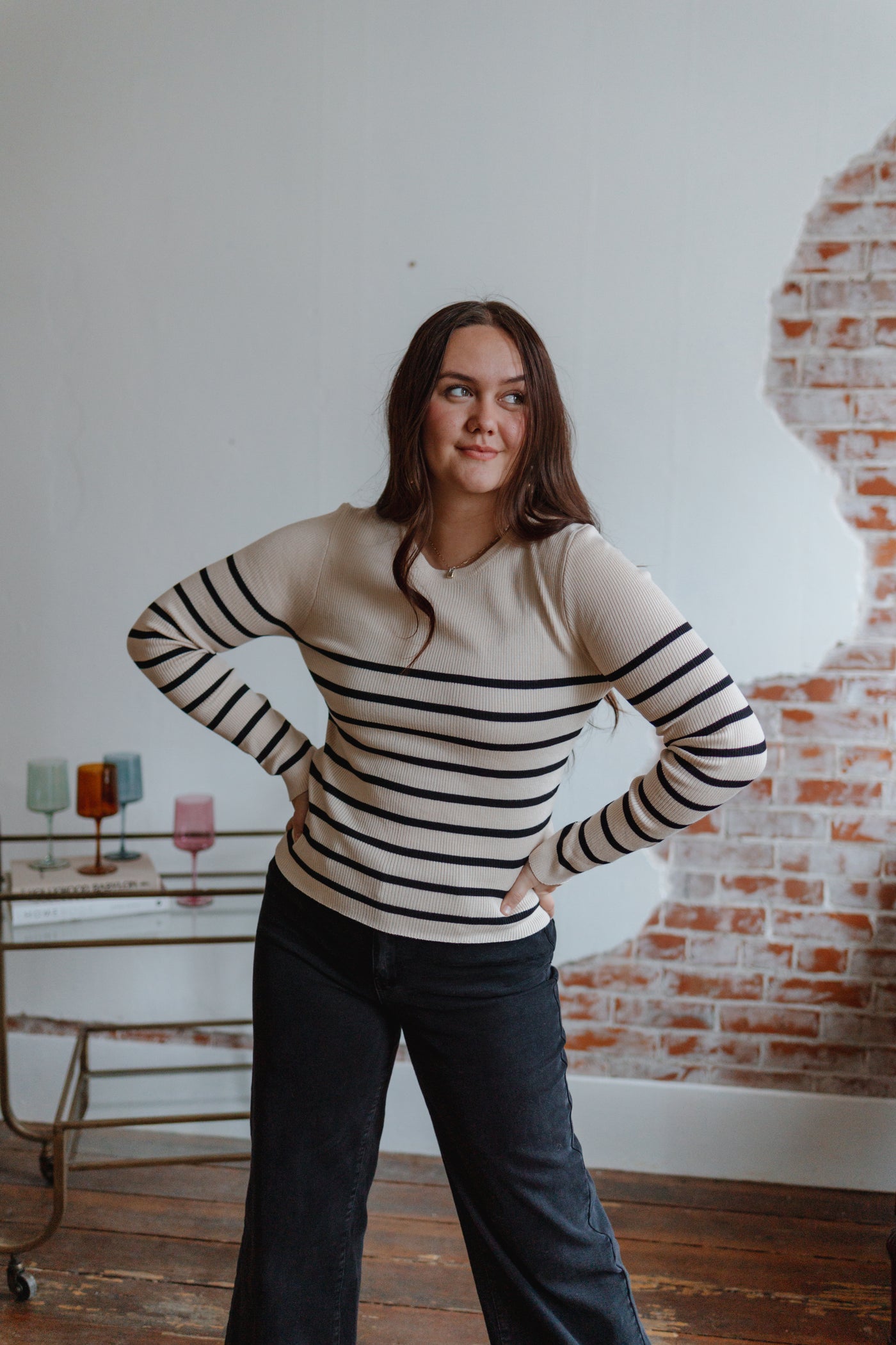 Love Again Striped Sweater Top