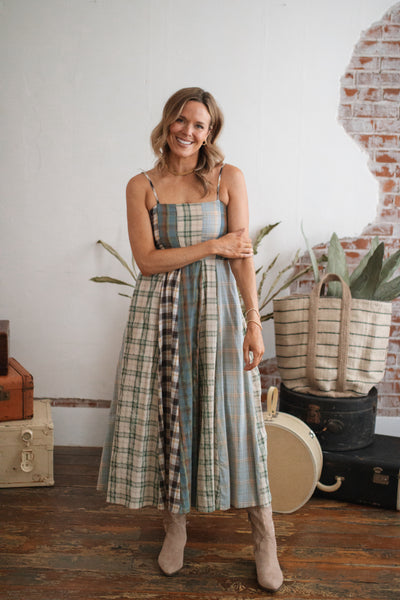 Country Air Plaid Midi Dress