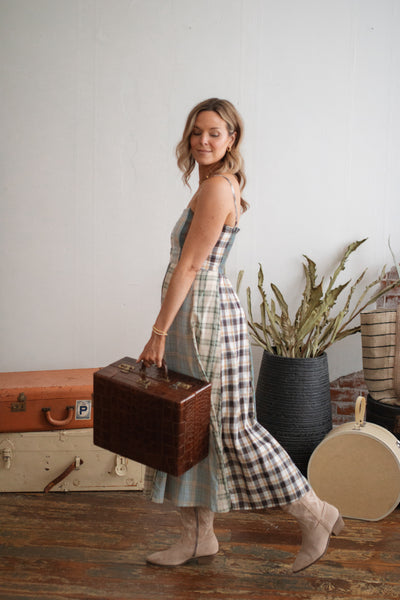 Country Air Plaid Midi Dress