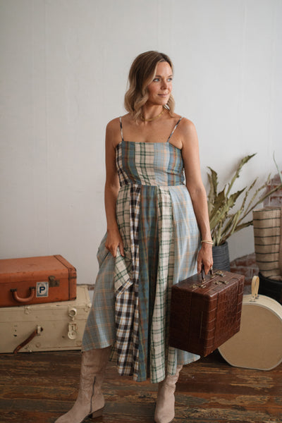 Country Air Plaid Midi Dress