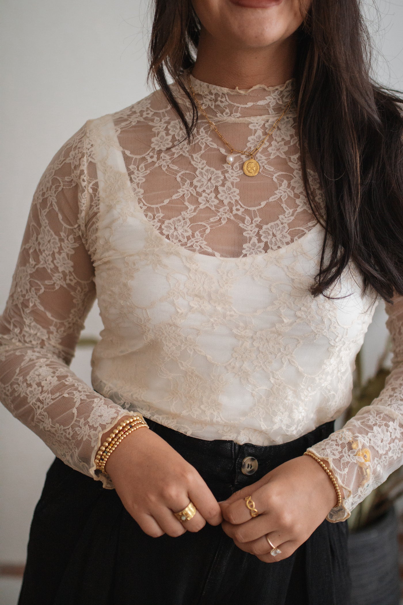 Makayla Lace Long Sleeve Top