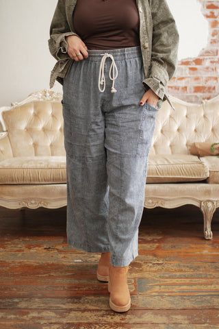 Ellie Striped Drawstring Denim Pants