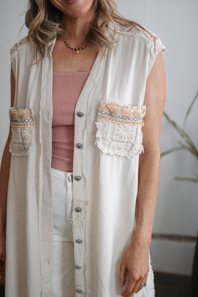 Esme Longline Crochet Vest