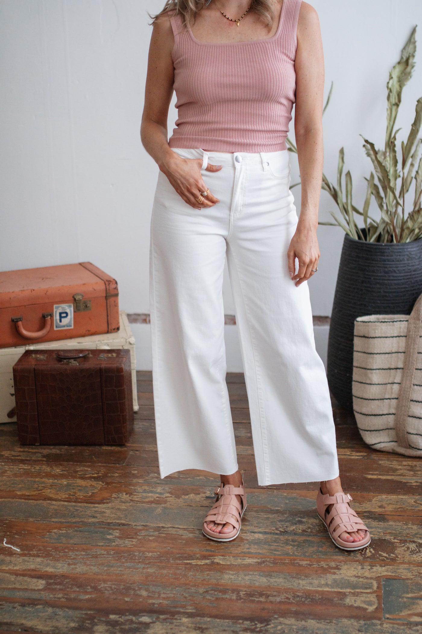 Olivia Wide Leg Cropped Denim