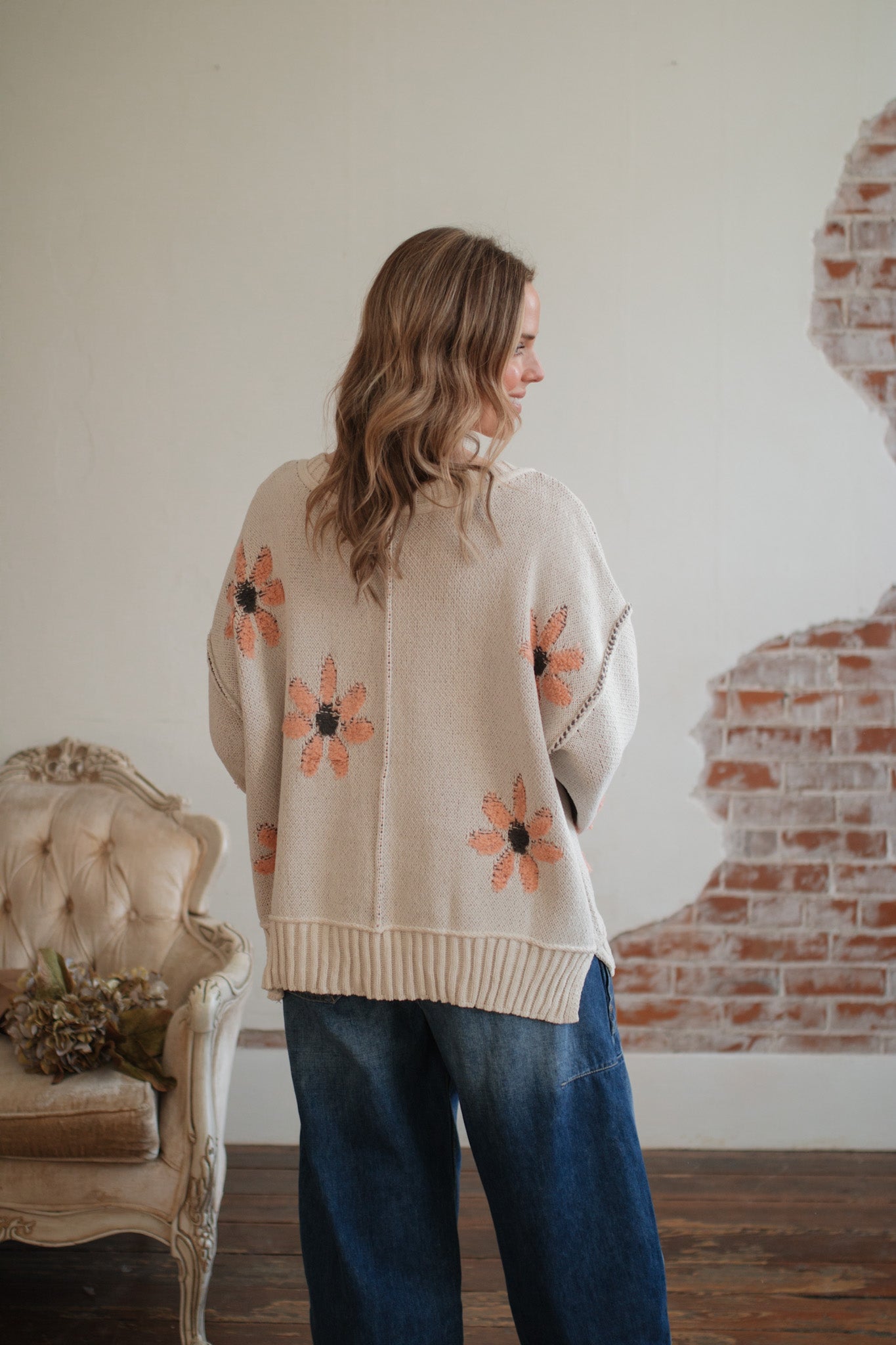 Lauren Embroidered Floral Sweater