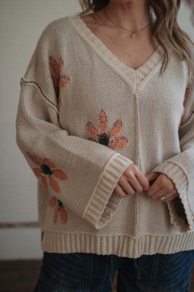 Lauren Embroidered Floral Sweater