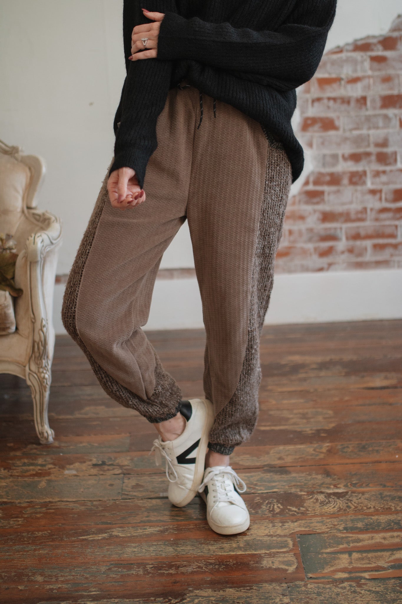 Olivia Two Toned Knit Joggers