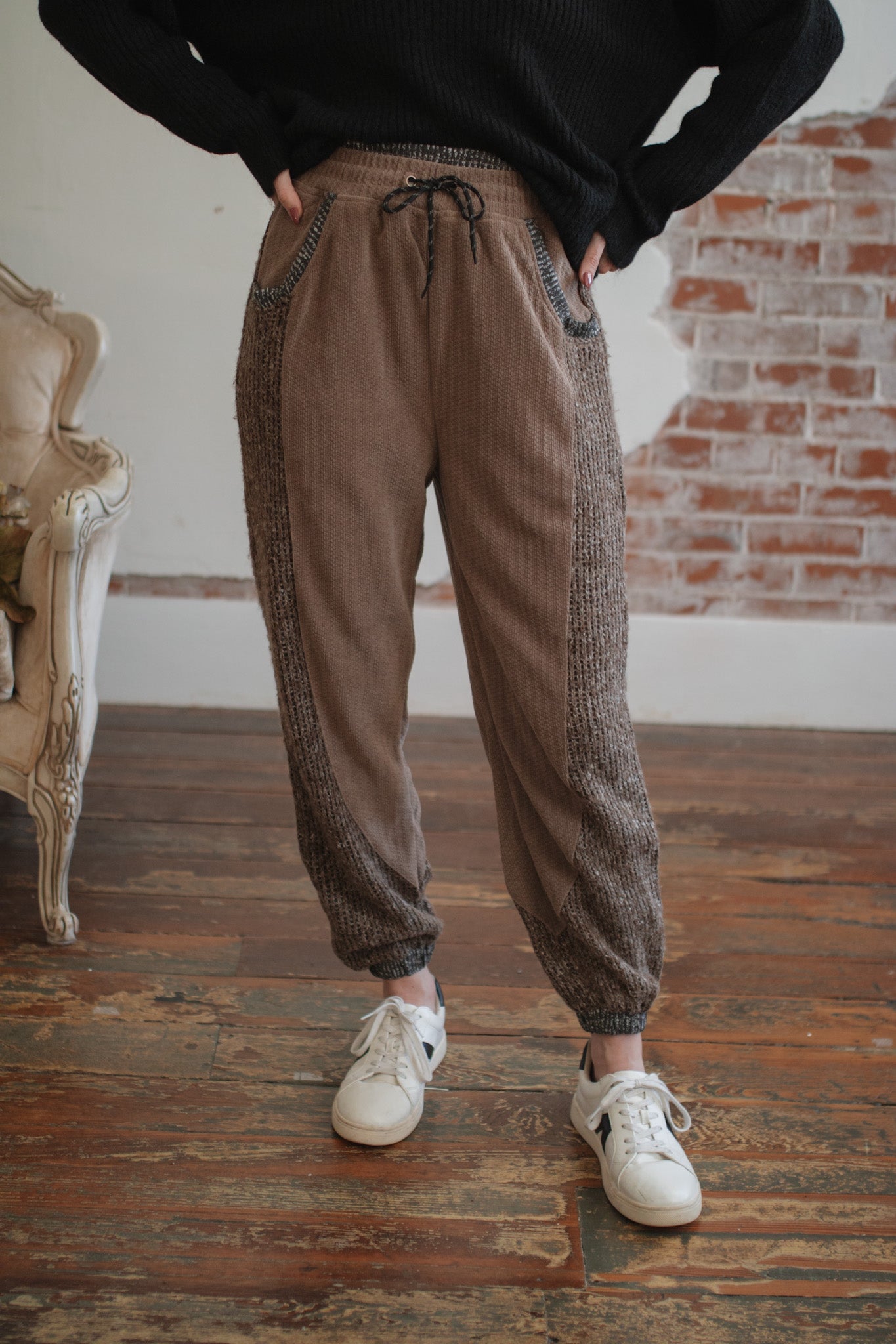 Olivia Two Toned Knit Joggers