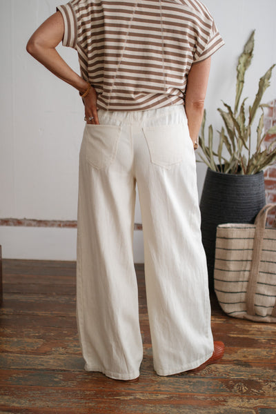 Indigo Wide Leg Drawstring Pants