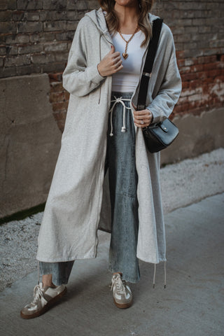 Daphne Front Zip Sweatshirt Duster