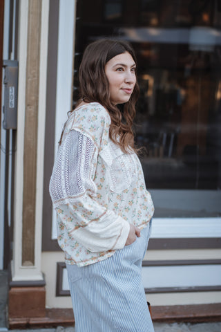 Sophia Ribbed Floral Long Sleeve