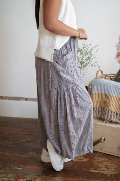 Liv Embroidered Wide Leg Pants